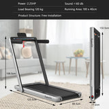 NNECW 2 in 1 Folding Treadmill with Dual LED Display for Home &amp Office-Silver