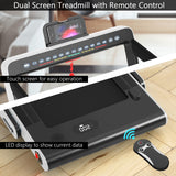 NNECW 2 in 1 Folding Treadmill with Dual LED Display for Home &amp Office-White