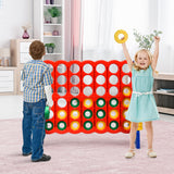 NNECW Giant Connect 4 in A Row with Carrying Bag for Garden &amp Beach-Red