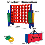 NNECW Giant Connect 4 in A Row with Carrying Bag for Garden &amp Beach-Red