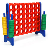 NNECW Giant Connect 4 in A Row with Carrying Bag for Garden &amp Beach-Red