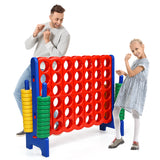 NNECW Giant Connect 4 in A Row with Carrying Bag for Garden &amp Beach-Red