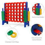 NNECW Giant Connect 4 in A Row with Carrying Bag for Garden &amp Beach-Red