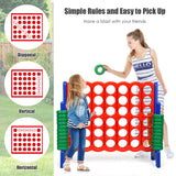 NNECW Giant Connect 4 in A Row with Carrying Bag for Garden &amp Beach-Red
