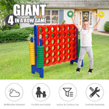 NNECW Giant Connect 4 in A Row with Carrying Bag for Garden &amp Beach-Red