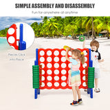 NNECW Giant Connect 4 in A Row with Carrying Bag for Garden &amp Beach-Red