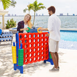 NNECW Giant Connect 4 in A Row with Carrying Bag for Garden &amp Beach-Red
