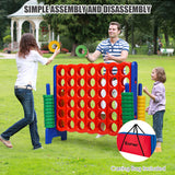 NNECW Giant Connect 4 in A Row with Carrying Bag for Garden &amp Beach-Red