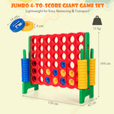 NNECW Giant Connect 4 in A Row with 42 Jumbo Rings for Garden & Beach-Green