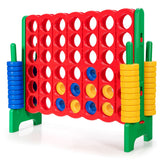 NNECW Giant Connect 4 in A Row with 42 Jumbo Rings for Garden & Beach-Green