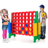 NNECW Giant Connect 4 in A Row with 42 Jumbo Rings for Garden & Beach-Green
