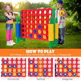 NNECW Giant Connect 4 in A Row with 42 Jumbo Rings for Garden & Beach-Green