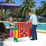 NNECW Giant Connect 4 in A Row with 42 Jumbo Rings for Garden & Beach-Green
