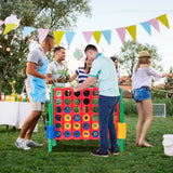 NNECW Giant Connect 4 in A Row with 42 Jumbo Rings for Garden & Beach-Green