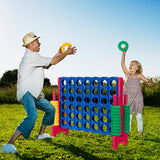 NNECW Giant Connect 4 in A Row with 42 Jumbo Rings for Garden &amp Beach-Red