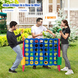 NNECW Giant Connect 4 in A Row with 42 Jumbo Rings for Garden &amp Beach-Red