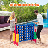NNECW Giant Connect 4 in A Row with 42 Jumbo Rings for Garden &amp Beach-Red