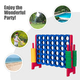 NNECW Giant Connect 4 in A Row with 42 Jumbo Rings for Garden &amp Beach-Red