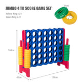 NNECW Giant Connect 4 in A Row with 42 Jumbo Rings for Garden &amp Beach-Red
