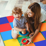NNECW 4-Section Folding Toddler Play Mat for Home &amp School &amp Kindergarten-Colorful
