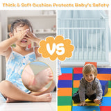NNECW 4-Section Folding Toddler Play Mat for Home &amp School &amp Kindergarten-Colorful