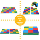 NNECW 4-Section Folding Toddler Play Mat for Home &amp School &amp Kindergarten-Colorful