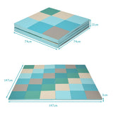 NNECW 4-Section Folding Toddler Play Mat for Home &amp School &amp Kindergarten-Blue