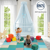 NNECW 4-Section Folding Toddler Play Mat for Home &amp School &amp Kindergarten-Blue