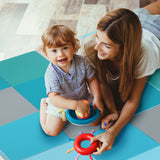 NNECW 4-Section Folding Toddler Play Mat for Home &amp School &amp Kindergarten-Blue