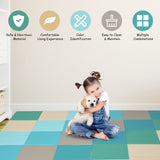 NNECW 4-Section Folding Toddler Play Mat for Home &amp School &amp Kindergarten-Blue