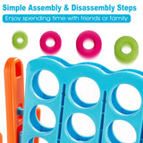 NNECW Giant Connect 4 in A Row with 42 Jumbo Rings for Garden &amp Beach-Orange