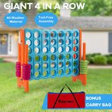 NNECW Giant Connect 4 in A Row with Carrying Bag for Garden &amp Beach-Blue