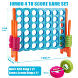 NNECW Giant Connect 4 in A Row with 42 Jumbo Rings for Garden &amp Beach-Orange
