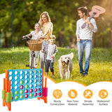NNECW Giant Connect 4 in A Row with Carrying Bag for Garden &amp Beach-Blue