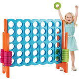 NNECW Giant Connect 4 in A Row with 42 Jumbo Rings for Garden &amp Beach-Orange
