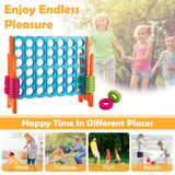 NNECW Giant Connect 4 in A Row with Carrying Bag for Garden &amp Beach-Blue