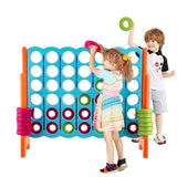 NNECW Giant Connect 4 in A Row with 42 Jumbo Rings for Garden &amp Beach-Orange