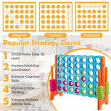 NNECW Giant Connect 4 in A Row with Carrying Bag for Garden &amp Beach-Blue