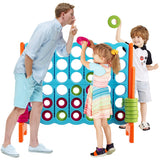 NNECW Giant Connect 4 in A Row with 42 Jumbo Rings for Garden &amp Beach-Orange