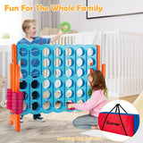 NNECW Giant Connect 4 in A Row with Carrying Bag for Garden &amp Beach-Blue