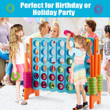 NNECW Giant Connect 4 in A Row with 42 Jumbo Rings for Garden &amp Beach-Orange