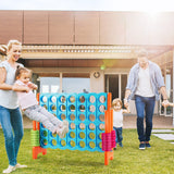 NNECW Giant Connect 4 in A Row with Carrying Bag for Garden &amp Beach-Blue