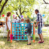 NNECW Giant Connect 4 in A Row with 42 Jumbo Rings for Garden &amp Beach-Orange