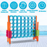 NNECW Giant Connect 4 in A Row with 42 Jumbo Rings for Garden &amp Beach-Orange
