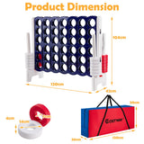 NNECW Giant Connect 4 in A Row with Carrying Bag for Garden &amp Beach-Dark Blue