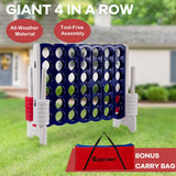 NNECW Giant Connect 4 in A Row with Carrying Bag for Garden &amp Beach-Dark Blue