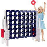 NNECW Giant Connect 4 in A Row with 42 Jumbo Rings for Garden &amp Beach-White
