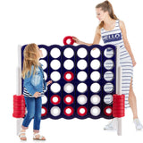 NNECW Giant Connect 4 in A Row with 42 Jumbo Rings for Garden &amp Beach-White