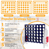 NNECW Giant Connect 4 in A Row with Carrying Bag for Garden &amp Beach-Dark Blue