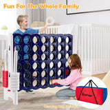 NNECW Giant Connect 4 in A Row with Carrying Bag for Garden &amp Beach-Dark Blue